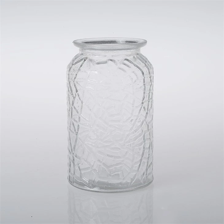 Decorative Clear Glass Diamond-Faceted Flower Vases