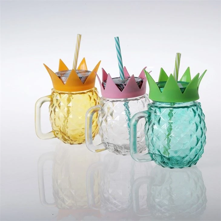 Glass Pineapple Straw Cup