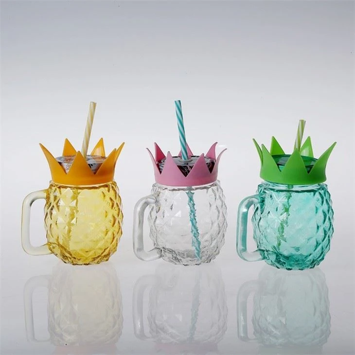 Glass Pineapple Straw Cup