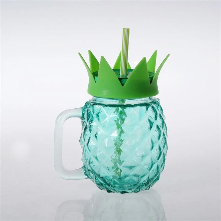 Glass Pineapple Straw Cup
