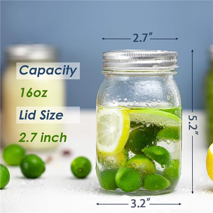Glass Canning Jars With Metal Airtight Lids