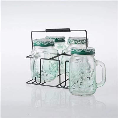 Стаканы для питья Mason Jar с крышками